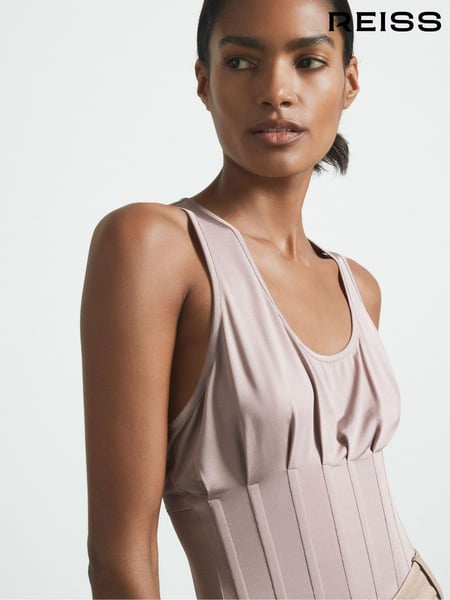 Reiss Mink Fernanda Corset Detail Vest (B41547) | € 195