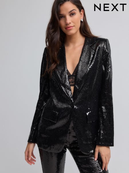 Black Sequin Relaxed Blazer (B41989) | € 49