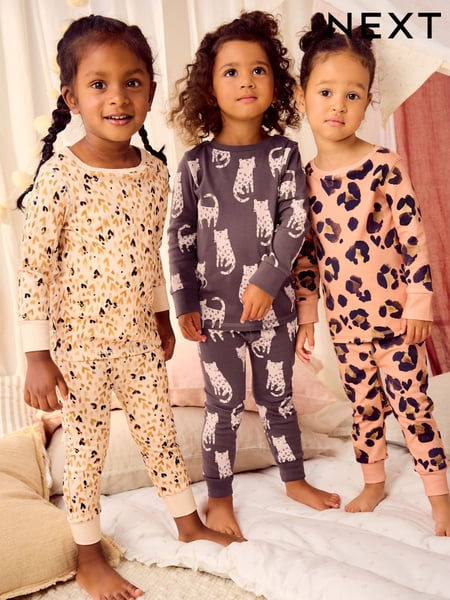 Neutral Animal Printed Snuggle Pyjamas 3 Pack (9mths-12yrs) (B42784) | € 20 - € 25