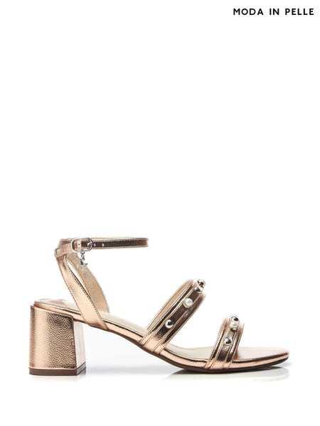 Moda in Pelle Morrila Two Part Pearl Detail Block Sandals (B43103) | € 61