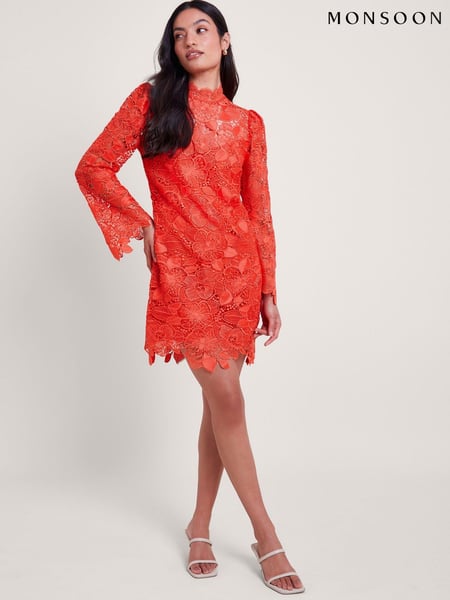 Monsoon Orange Lila Lace Tunic Dress (B45438) | € 142
