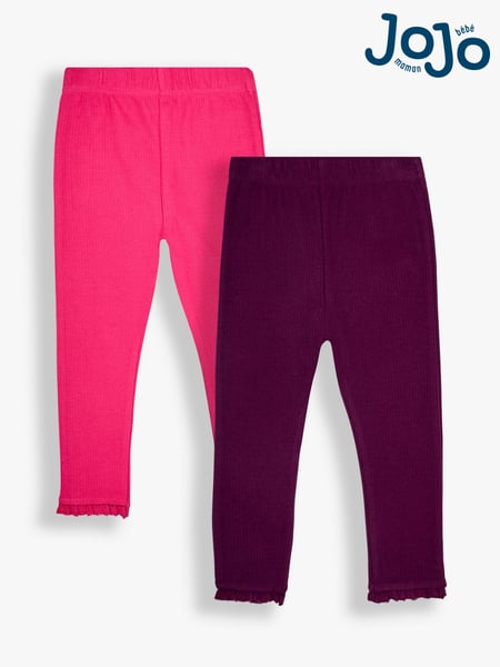 JoJo Maman Bébé Plum Purple 2-Pack Rib Leggings (B45867) | € 30