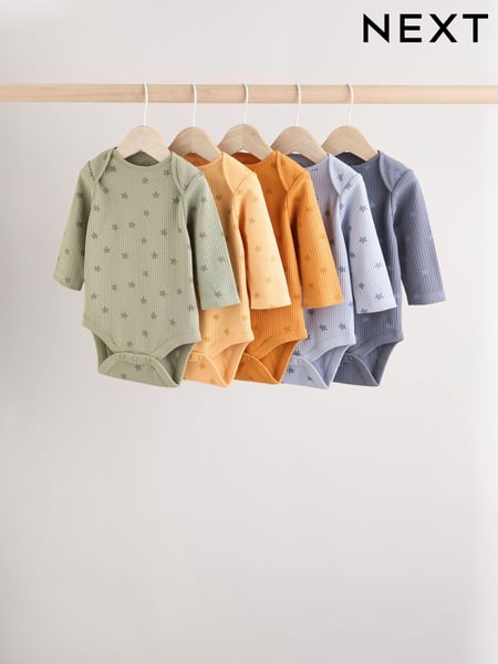 Autumn Star And Stripe Baby Bodysuits 5 Pack (B46232) | € 18 - € 19