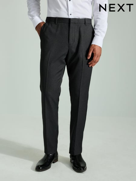 Charcoal Grey Tape Detail Textured Tuxedo Trousers (B46788) | € 42