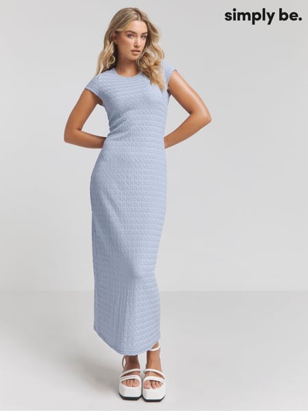 Simply Be Blue Textured Jersey Column Dress (B47068) | € 10
