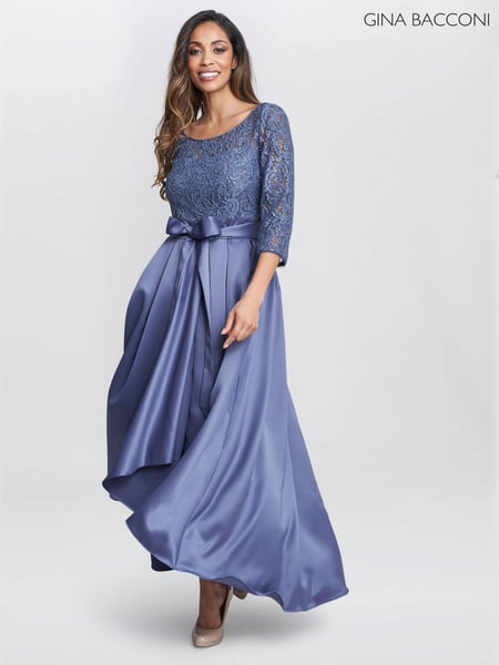 Gina Bacconi Blue Leona Sequin Lace Dress (B47566) | € 546