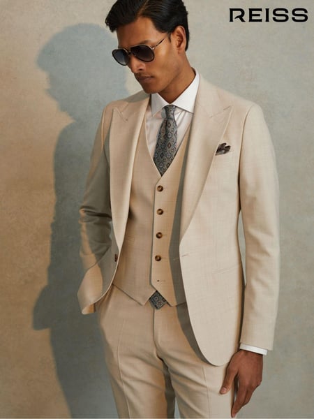 Reiss Stone Belmont W Slim Fit Single Breasted Waistcoat (B48335) | € 262