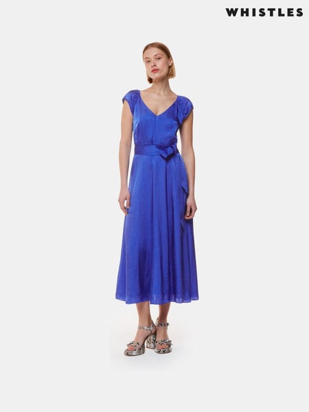 Whistles Petite Cobalt Blue Arie Twist Front Dress (B48496) | € 59