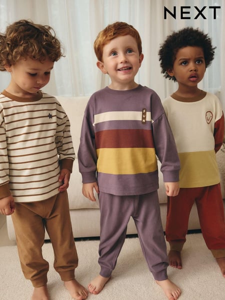 Red/Purple Stripes Snuggle Pyjamas 3 Pack (9mths-12yrs) (B49052) | € 34 - € 47