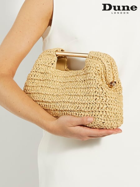 Dune London Natural Elsabeth Raffia Frame Clutch Bag (B49949) | € 186