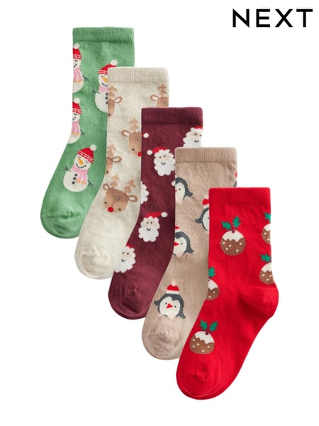 Multi Cotton Rich Christmas Character Ankle Socks 5 Pack (B50211) | € 7 - € 9