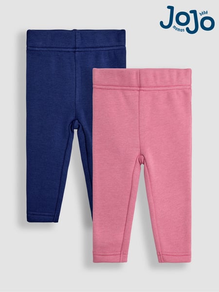 JoJo Maman Bébé Pink Fleece-Lined Leggings 2 Pack (B50301) | € 32