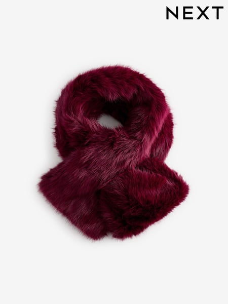 Burgundy Red Faux Fur Scarf (B50624) | € 24