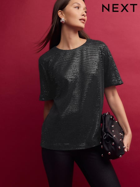 Black Sequin T-Shirt (B50816) | € 19