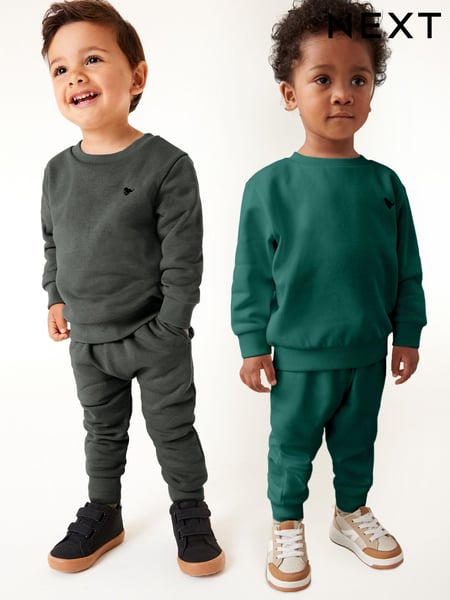 Charcoal Grey/Green Sweatshirt and Joggers 2 Pack Set (3mths-7yrs) (B51083) | € 28 - € 40