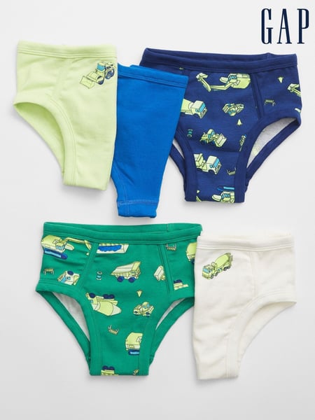 Gap Green Print 5 Pack Cotton Stretch Briefs (2-5yrs) (B51372) | € 28