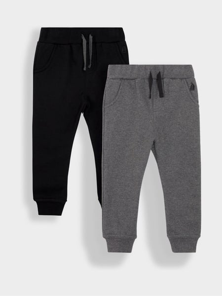 JoJo Maman Bébé Black & Grey 100% Cotton Joggers 2 Pack (B51898) | € 34