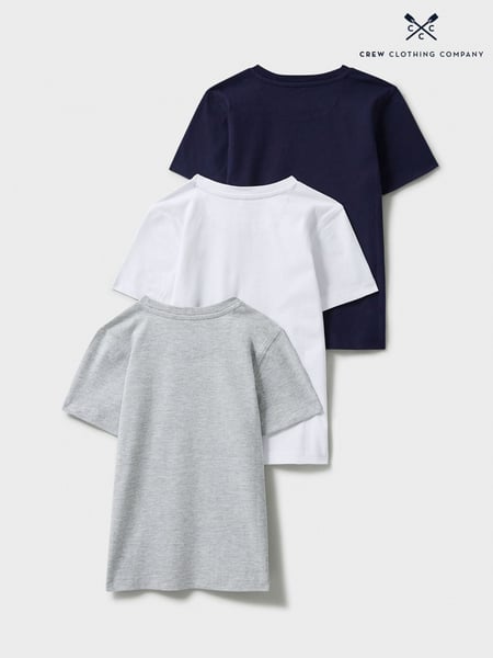 Crew Clothing Blue 100% Cotton T-Shirts 3 Pack (B52252) | € 53 - € 59