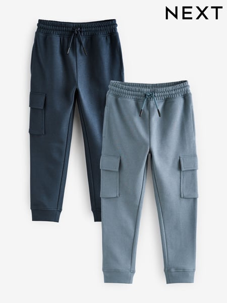 Navy/Mid Blue Slim Fit Slim Cargo Joggers 2 Pack (3-16yrs) (B52784) | € 19 - € 28