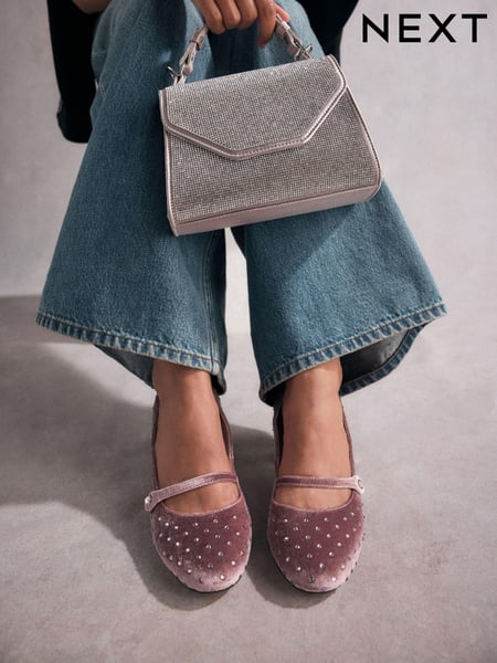 Pink Standard Fit Tabitha Simmons Emily Leather Mary Jane Block Heels (B53858) | € 54