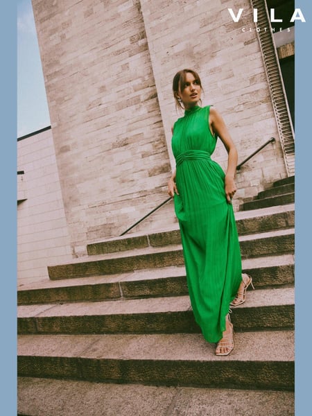 VILA Green Maxi Occasion Sleeveless Maxi Dress (B53997) | € 34