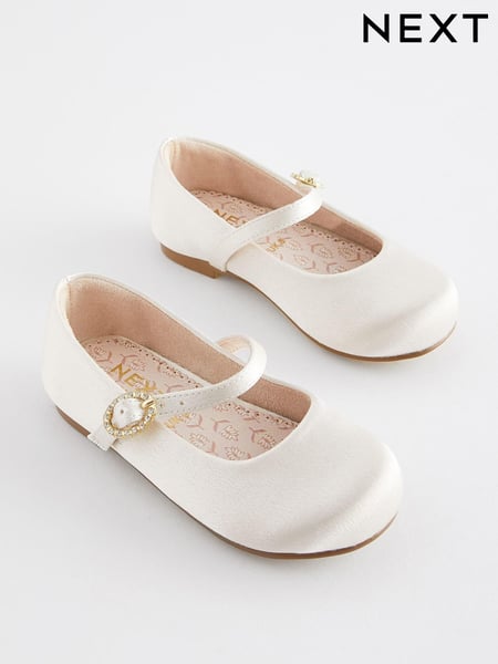 Ivory White Wide Fit (G) Flower Girl Occasion Mary Jane Shoes (B54175) | € 28 - € 31