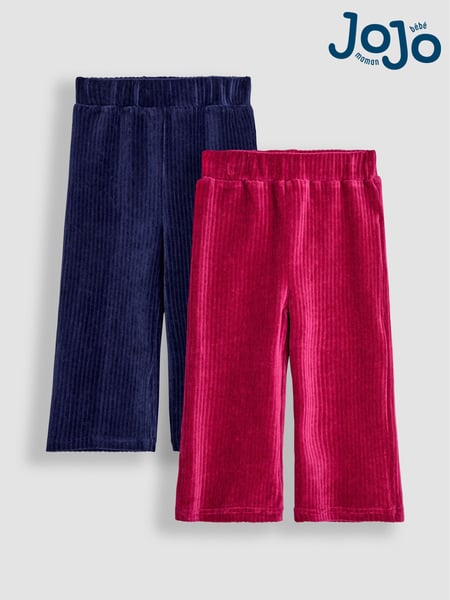 JoJo Maman Bébé Berry Purple 2-Pack Cord Velour Flare Leggings (B54661) | € 37