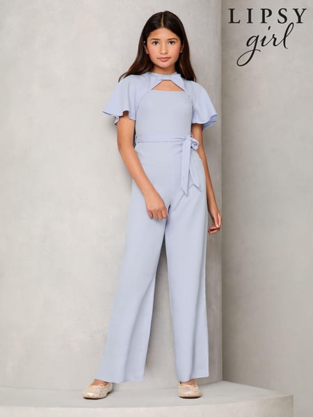 Lipsy Navy Blue Cut-Out Flutter Sleeve Jumpsuit (5-16yrs) (B55884) | € 21 - € 27