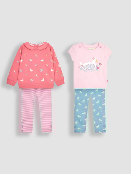 JoJo Maman Bébé Pink 4-Piece Duck Favourites Pack Set (B56526) | € 72