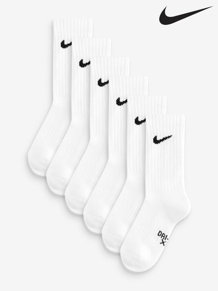 Nike White Little Kids Performance Crew Socks 6 Pack (B56682) | € 25