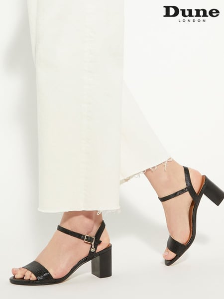 Dune London Black Wide Fit Jelly Two Part Block Heel Sandals (B57063) | € 123