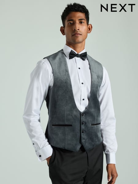 Charcoal Grey Velvet Waistcoat (B57417) | € 60