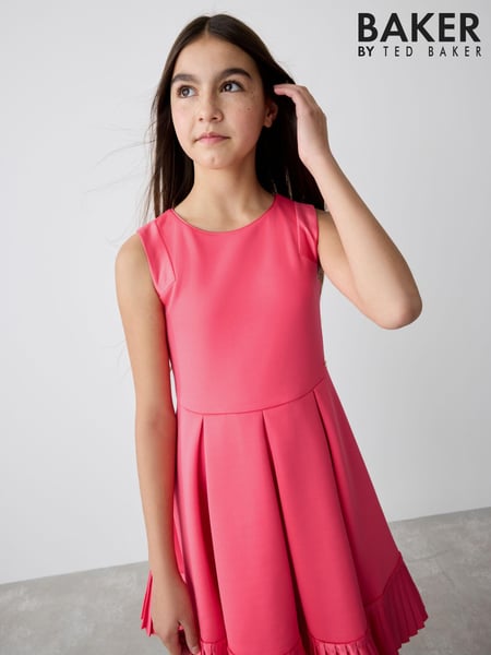 Baker by Ted Baker Coral Pink Frill Peplum Hem Dress (B57639) | € 67 - € 75