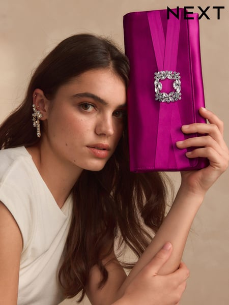 Pink Sparkle Brooch Clutch Bag (B57877) | € 21