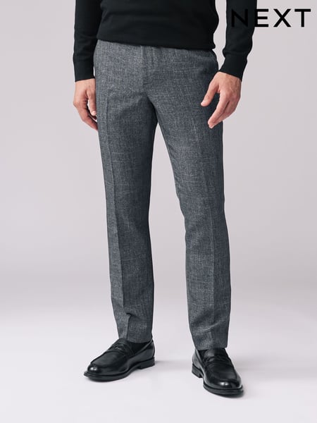 Navy Blue Slim Fit Check Smart Trousers (B58522) | € 42