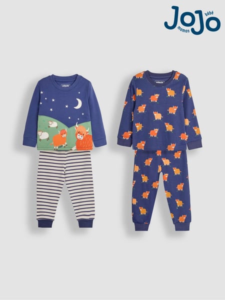 JoJo Maman Bébé Navy 2-Pack Cotton Pyjamas (B59451) | € 47