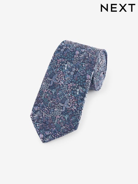 Navy Blue/Purple Floral Pattern Tie (B59796) | € 18