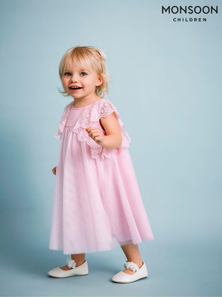 Monsoon Pink Baby Charlotte Frill Dress (B59981) | € 25 - € 27