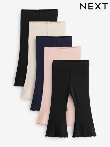 Multi Ribbed Flare Leggings 5 Pack (3mths-7yrs) (B60042) | € 31 - € 37