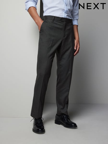 Charcoal Grey Textured Smart Trousers (B61003) | € 45
