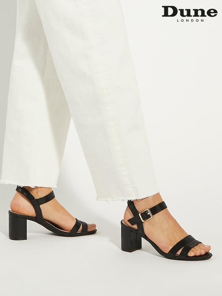 Dune London Black Wide Fit Merisa 2 Part Block Heel Sandals (B62535) | € 139