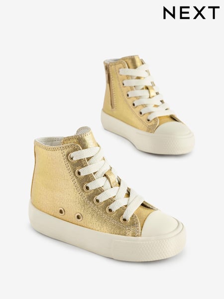 Gold Metallic Wide Fit (G) Chunky High Top Trainers (B62644) | € 26 - € 28