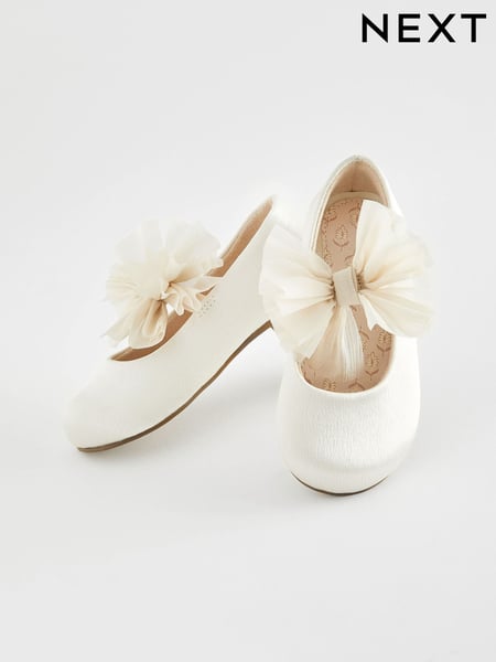 Ivory Wide Fit (G) Mary Jane Bridesmaid Bow Occasion Shoes (B64005) | € 19 - € 21