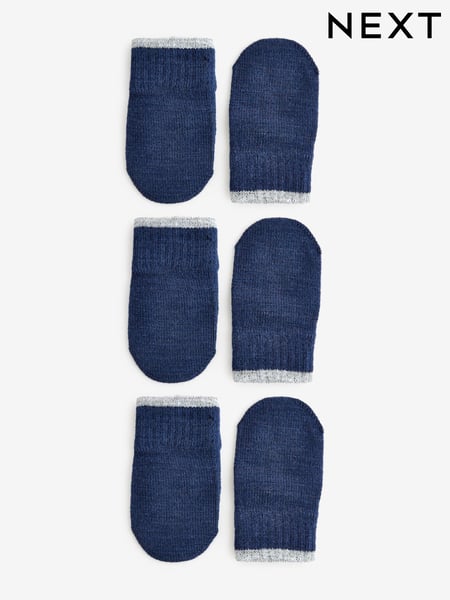 Navy Blue 3 Pair Magic Mittens Set (3mths-6yrs) (B64012) | € 7