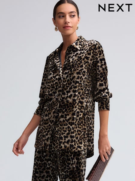 Leopard Velvet Touch Animal Print Party Shirt (B64603) | € 42