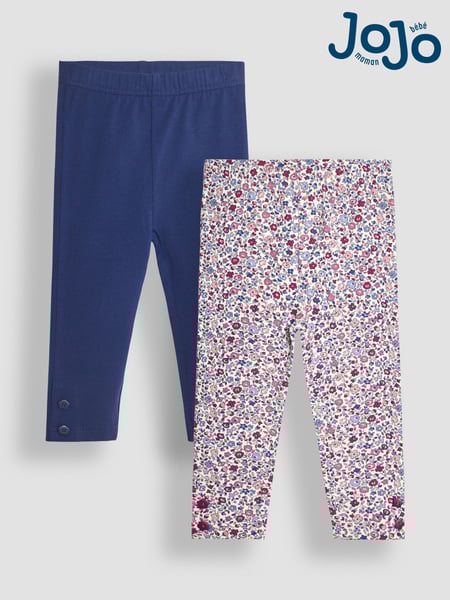 JoJo Maman Bébé Berry Purple Ditsy Floral 2-Pack Autumn Ditsy Floral Leggings (B64697) | € 35