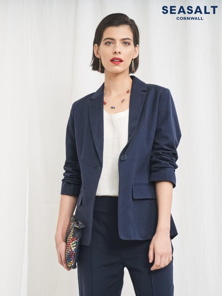 Seasalt Cornwall Blue Erica Linen Blend Blazer (B64839) | € 166