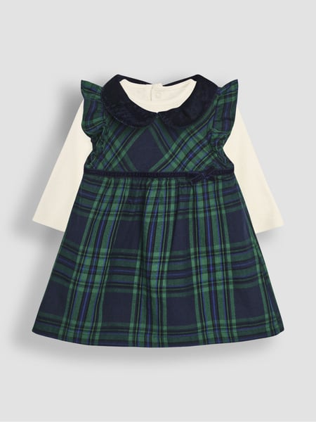 JoJo Maman Bébé Green Tartan Baby Dress & Body Set (B64873) | € 57