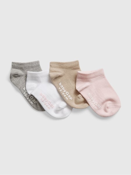 Gap Grey Toddler 4 Pack No Show Socks (Newborn-5yrs) (B65403) | € 12