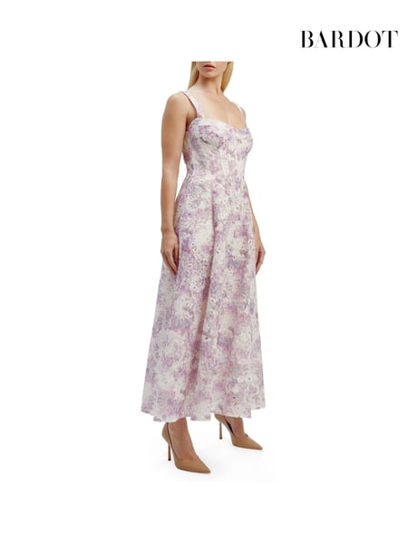 Bardot White/Purple Adaline Broderie Midi Dress (B65850) | € 120
